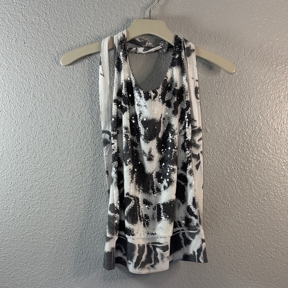 Monochrome Sequin Women's Tank Top